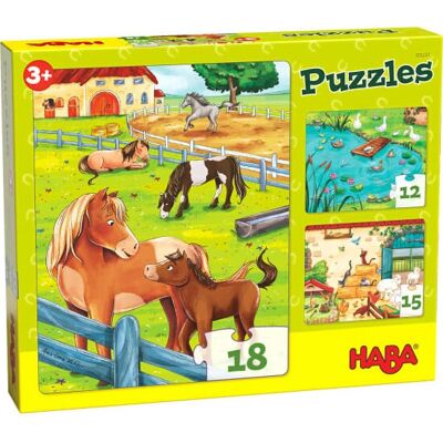 HABA Puzzle - Farmállati állatok - 12 15 18 darab - 20x25cm - Oktató puzzle HABA Puzzle - Farmállati állatok - 12 15 18 darab - 20x25cm - Oktató puzzle
