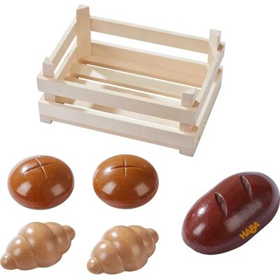 HABA Houten Bakset - Croissants, Brood & Broodjes - 11.5x8.5x5.5cm - Speelgoedvoedsel HABA Houten Bakset - Croissants, Brood & Broodjes - 11.5x8.5x5.5cm - Speelgoedvoedsel
