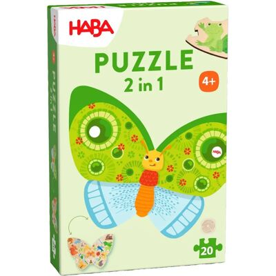 HABA Rompecabezas 2 en 1 Mariposa 20 piezas - Puzzle HABA Rompecabezas 2 en 1 Mariposa 20 piezas - Puzzle