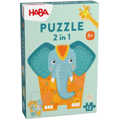 HABA Puzzle Modèle - Contour Éléphant 12 pièces Puzzle Animaux HABA Puzzle Modèle - Contour Éléphant 12 pièces Puzzle Animaux