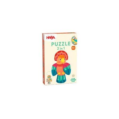 HABA Rompecabezas 2 en 1 – Puzle de contorno de loro 21 piezas Animales HABA Rompecabezas 2 en 1 – Puzle de contorno de loro 21 piezas Animales