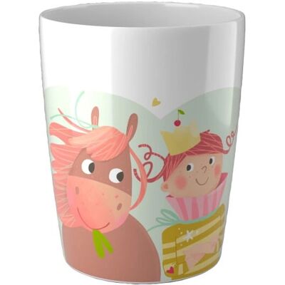 HABA Rosa-Weiß Prinzessin & Pferd Kinderbecher - Langlebig Melamin HABA Rosa-Weiß Prinzessin & Pferd Kinderbecher - Langlebig Melamin