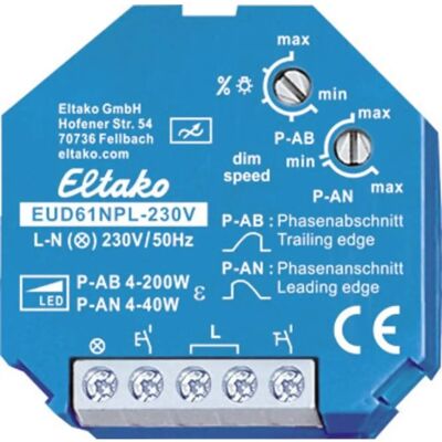 Eltako Universal-Dimmschalter - 230V, Memory, 4W min, 200W Max Eltako Universal-Dimmschalter - 230V, Memory, 4W min, 200W Max
