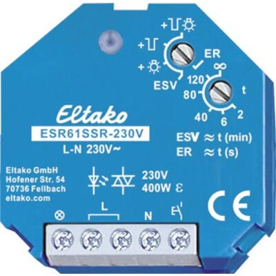 Eltako ESR61SSR-230V - Schaltrelais mit Verzögerung & Dauerlicht Eltako ESR61SSR-230V - Schaltrelais mit Verzögerung & Dauerlicht