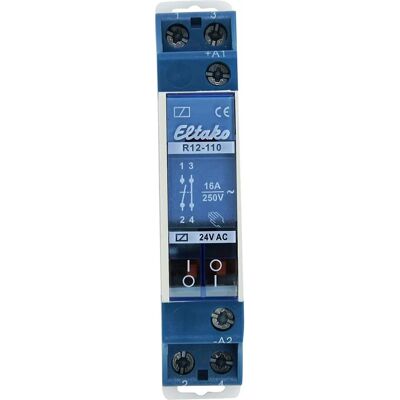Eltako R12-110-24V relæ - 24V, 8A, DIN-skinne montering Eltako R12-110-24V relæ - 24V, 8A, DIN-skinne montering