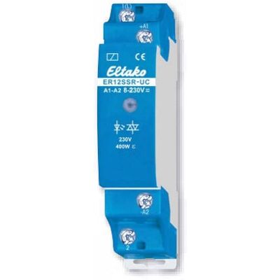 Eltako ER12SSR-UC Solid-State-Relais - 400W Max - DIN-Schiene - Blau & Weiß Eltako ER12SSR-UC Solid-State-Relais - 400W Max - DIN-Schiene - Blau & Weiß