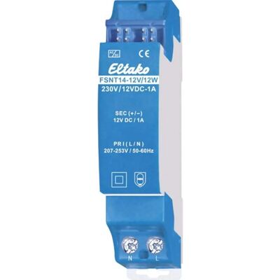 Fuente de Alimentación Eltako FSNT14-12V/12W - 12V 1A en Carril DIN Fuente de Alimentación Eltako FSNT14-12V/12W - 12V 1A en Carril DIN