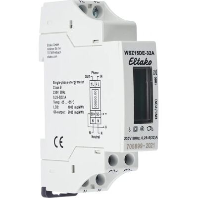 Eltako digital 32A enfaset måler - 7-cifret display Eltako digital 32A enfaset måler - 7-cifret display
