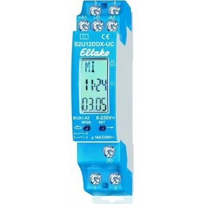 Eltako 2-kanals digital timer - Potentiaalfri, 230VAC/DC, 480t, DIN-skinne Eltako 2-kanals digital timer - Potentiaalfri, 230VAC/DC, 480t, DIN-skinne