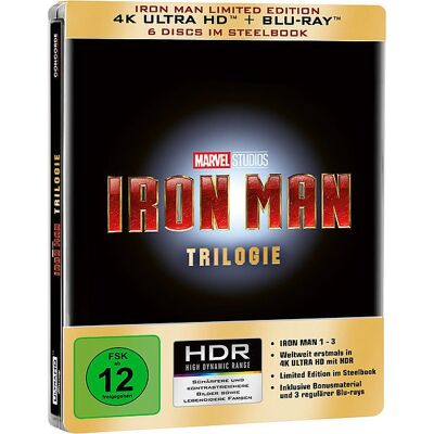 EuroVideo Iron Man-Trilogie Steelbook - 4K Ultra HD - Limitierte Edition EuroVideo Iron Man-Trilogie Steelbook - 4K Ultra HD - Limitierte Edition