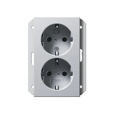 Gira 2731 26 Prise Schuko Double en aluminium - Prise Gira 2731 26 Prise Schuko Double en aluminium - Prise