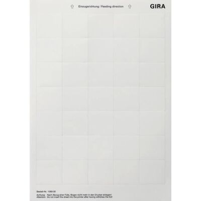 Gira 108900 Beschriftungsbögen - Zubehör Schalterprogramm Gira 108900 Beschriftungsbögen - Zubehör Schalterprogramm