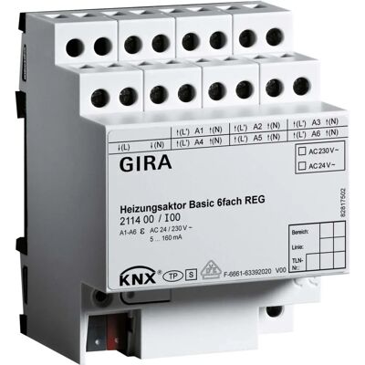 Gira Heizungsaktor KNX REG 6 Ausgänge 24-230V - Heizung Aktor Gira Heizungsaktor KNX REG 6 Ausgänge 24-230V - Heizung Aktor