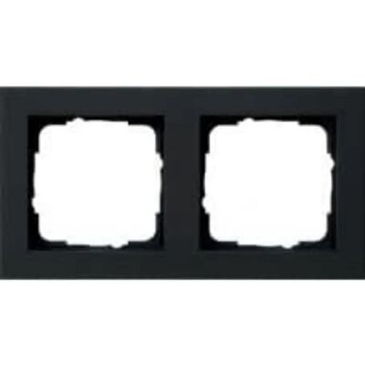 Gira E2 Matte Black Frame - 2 Units - Switch/Outlet Cover Plate Gira E2 Matte Black Frame - 2 Units - Switch/Outlet Cover Plate