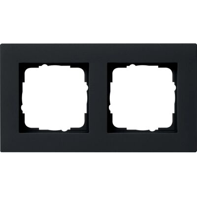 Gira Rahmen 2-fach flach schwarz - Abdeckrahmen für Schalter & Steckdose Gira Rahmen 2-fach flach schwarz - Abdeckrahmen für Schalter & Steckdose