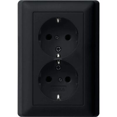 Gira Model 0783005 Dubbelt Wandcontact - Aarding, Inbouw, 2 Stopcontacten Gira Model 0783005 Dubbelt Wandcontact - Aarding, Inbouw, 2 Stopcontacten