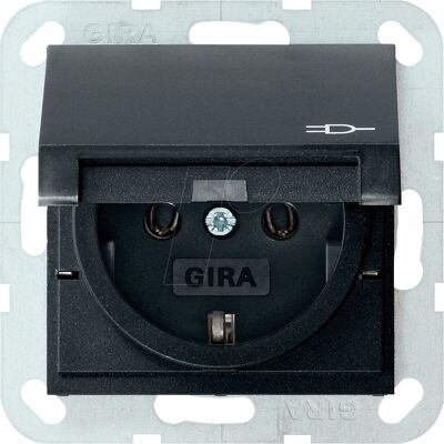 GIRA 0454005 - Schuko Socket with Cover - Electrical Outlet GIRA 0454005 - Schuko Socket with Cover - Electrical Outlet