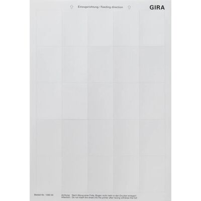 Gira 109000 Etiketten für Tastsensoren - 3x25 Etiketten Gira 109000 Etiketten für Tastsensoren - 3x25 Etiketten