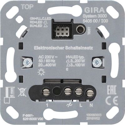 Gira System 3000 Elektronischer Schalteinsatz - Zusatzsteuerung Gira System 3000 Elektronischer Schalteinsatz - Zusatzsteuerung