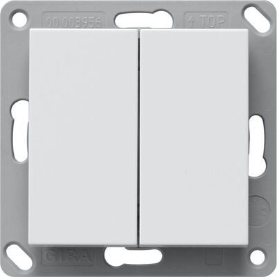 Gira System 55 EnOcean Drahtloser Wandtaster - 2-Kanal - Weiß - 242203 Gira System 55 EnOcean Drahtloser Wandtaster - 2-Kanal - Weiß - 242203