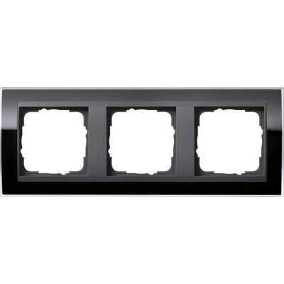Cadre 3 unités Gira avec couverture transparente et cadre intermédiaire en anthracite - Publicité Cadre 3 unités Gira avec couverture transparente et cadre intermédiaire en anthracite - Publicité