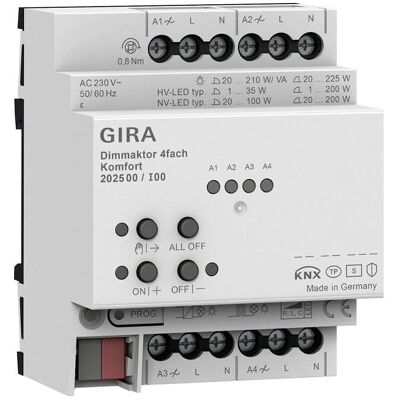 Gira 202500 - Dimmer KNX de 4 canales - Universal Gira 202500 - Dimmer KNX de 4 canales - Universal