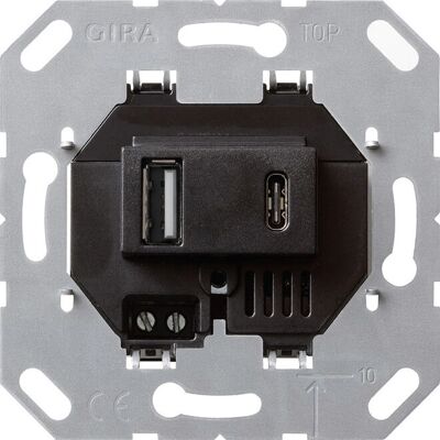 Gira USB-Spannungsversorgung - 2 Ports - Schwarz - USB-Ladegerät Gira USB-Spannungsversorgung - 2 Ports - Schwarz - USB-Ladegerät
