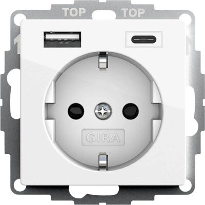 Gira Sistema 55 Toma de Corriente USB - Enchufe eléctrico con carga USB Gira Sistema 55 Toma de Corriente USB - Enchufe eléctrico con carga USB