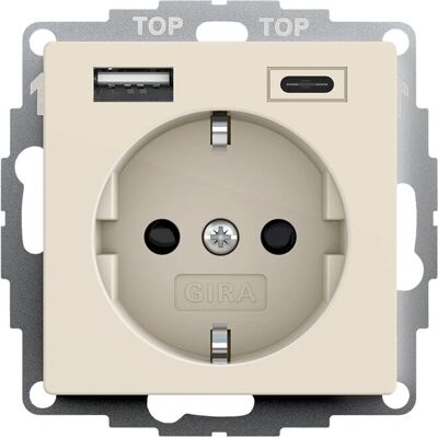 Gira 245901 - Steckdose+USB Cremeweiß - 16A - IP20 Gira 245901 - Steckdose+USB Cremeweiß - 16A - IP20
