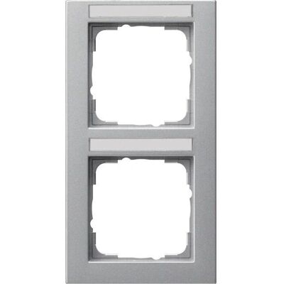 Gira E2 2-fach Rahmen - Vertikal, Aluminium - Schalterrahmen Gira E2 2-fach Rahmen - Vertikal, Aluminium - Schalterrahmen