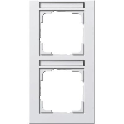 Cadre de mur Gira 2 modules blanc brillant vertical - Enjoliveur - Publicité Cadre de mur Gira 2 modules blanc brillant vertical - Enjoliveur - Publicité