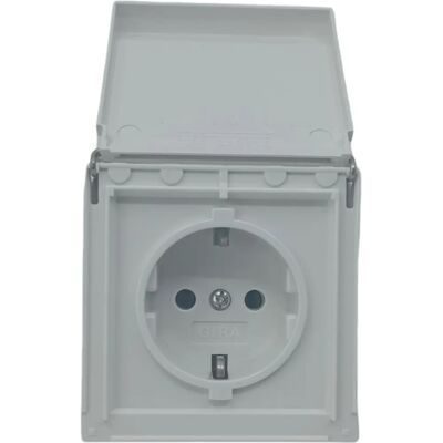 Gira 445466 Weiß IP44 Schuko Steckdose mit Klappdeckel - Steckdose Gira 445466 Weiß IP44 Schuko Steckdose mit Klappdeckel - Steckdose
