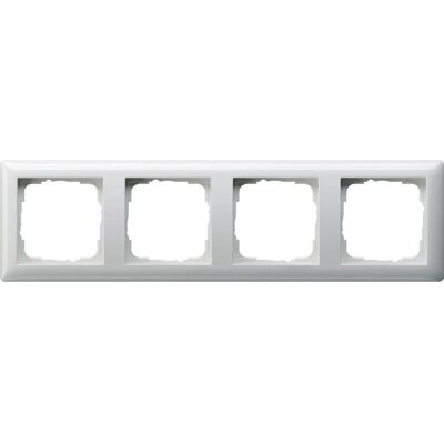 Gira Wall Plate Switch Cover White - 4 Gang, Brushed Plastic, IP20 Gira Wall Plate Switch Cover White - 4 Gang, Brushed Plastic, IP20