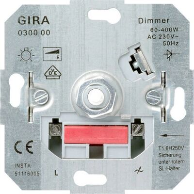 Gira 030000 LED-Dimmer - Universal, 20-200W, Grau Gira 030000 LED-Dimmer - Universal, 20-200W, Grau
