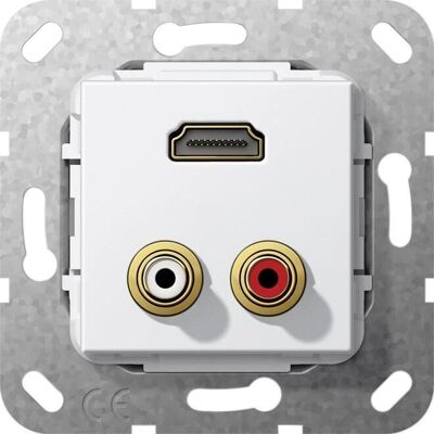 Gira HDMI/Cinch Modul - Reinweiß Glänzend Gira HDMI/Cinch Modul - Reinweiß Glänzend