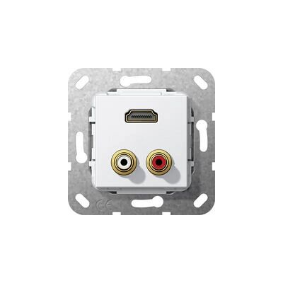 Gira Einsatz HDMI/Cinch 3-fach reinweiß glänzend Einsatz 567403 Gira Einsatz HDMI/Cinch 3-fach reinweiß glänzend Einsatz 567403