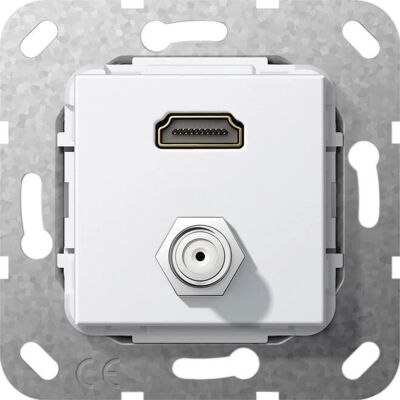 Gira 567503 - HDMI & SAT F-Buchse, weiß - Zubehör Schalterprogramm Gira 567503 - HDMI & SAT F-Buchse, weiß - Zubehör Schalterprogramm