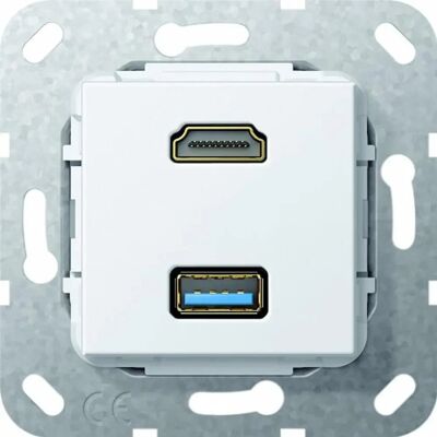 GIRA 567803 - HDMI USB 3.0 A Weiß Gender Changer - Steckdose GIRA 567803 - HDMI USB 3.0 A Weiß Gender Changer - Steckdose