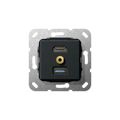 GIRA 568110 Prise HDMI USB A 3,5mm - Prise - Publicité GIRA 568110 Prise HDMI USB A 3,5mm - Prise - Publicité