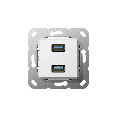 Gira 4847315 USB-Steckdose - 2x USB, Weiß, Glänzend, IP20 Gira 4847315 USB-Steckdose - 2x USB, Weiß, Glänzend, IP20
