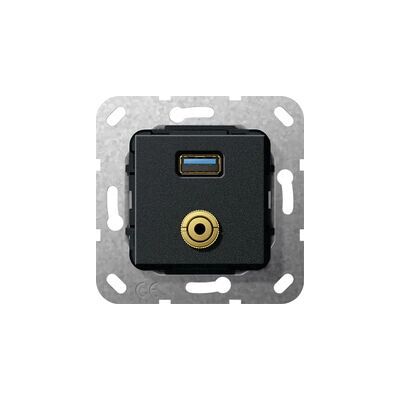 Gira 568710 USB 3.0 A Klinke Steckdose - Unterputz Gira 568710 USB 3.0 A Klinke Steckdose - Unterputz