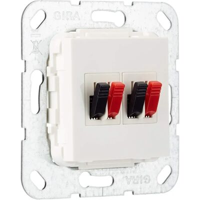 Gira Model 569303 Reinweiß 2-Gang Lautsprecheranschluss - Speaker Connector Gira Model 569303 Reinweiß 2-Gang Lautsprecheranschluss - Speaker Connector