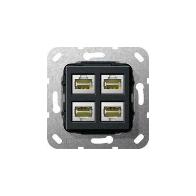 Gira 569810 - Modular Jack RJ45 Cat6A 10 Gbit 4-fach Gira 569810 - Modular Jack RJ45 Cat6A 10 Gbit 4-fach