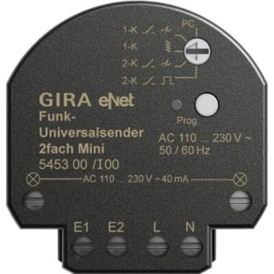 Gira Radio Universal Sender Mini Dobbelt - Radio Universal Sender Gira Radio Universal Sender Mini Dobbelt - Radio Universal Sender