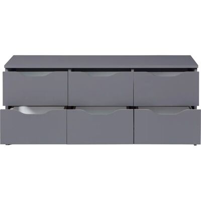 Inter Link Commode Gris Titanio 6 Tiroirs - Meuble de Rangement - Publicité Inter Link Commode Gris Titanio 6 Tiroirs - Meuble de Rangement - Publicité
