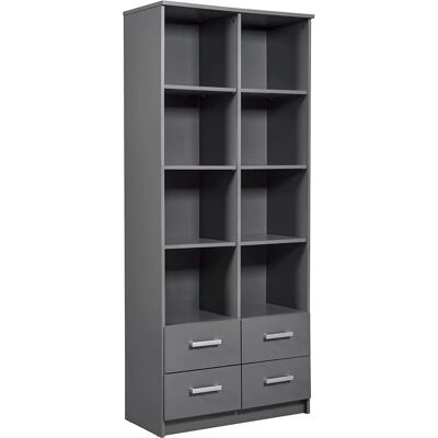 Inter Link Elenzio Graue Regale - 8 Nischen, 4 Schubladen - 82x40x191 cm Inter Link Elenzio Graue Regale - 8 Nischen, 4 Schubladen - 82x40x191 cm