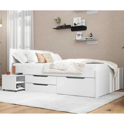 Lit Efetivo de FETY - Design Moderne, Pin Massif, Sommier Inclus - Publicité Lit Efetivo de FETY - Design Moderne, Pin Massif, Sommier Inclus - Publicité