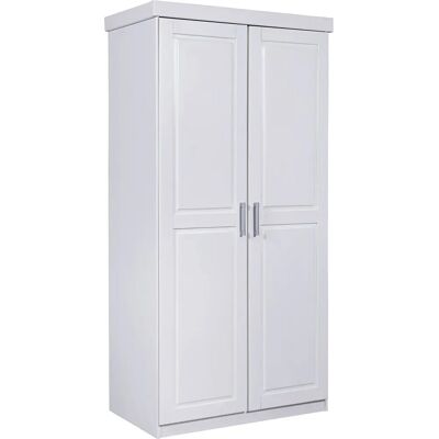 Inter Link Hakon Hvitt Garderobeskap - 95x55x190 cm Inter Link Hakon Hvitt Garderobeskap - 95x55x190 cm