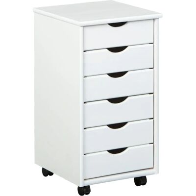Inter Link Armoire à tiroirs de bureau - 6 tiroirs, Blanc, 35x40x65cm Inter Link Armoire à tiroirs de bureau - 6 tiroirs, Blanc, 35x40x65cm