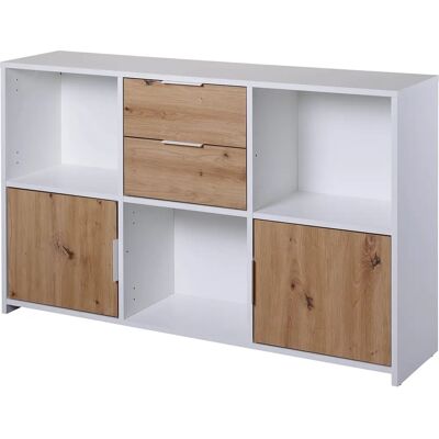 Ebuy24 Credenza in Rovere Bianco con 2 Cassetti e 2 Ante Ebuy24 Credenza in Rovere Bianco con 2 Cassetti e 2 Ante